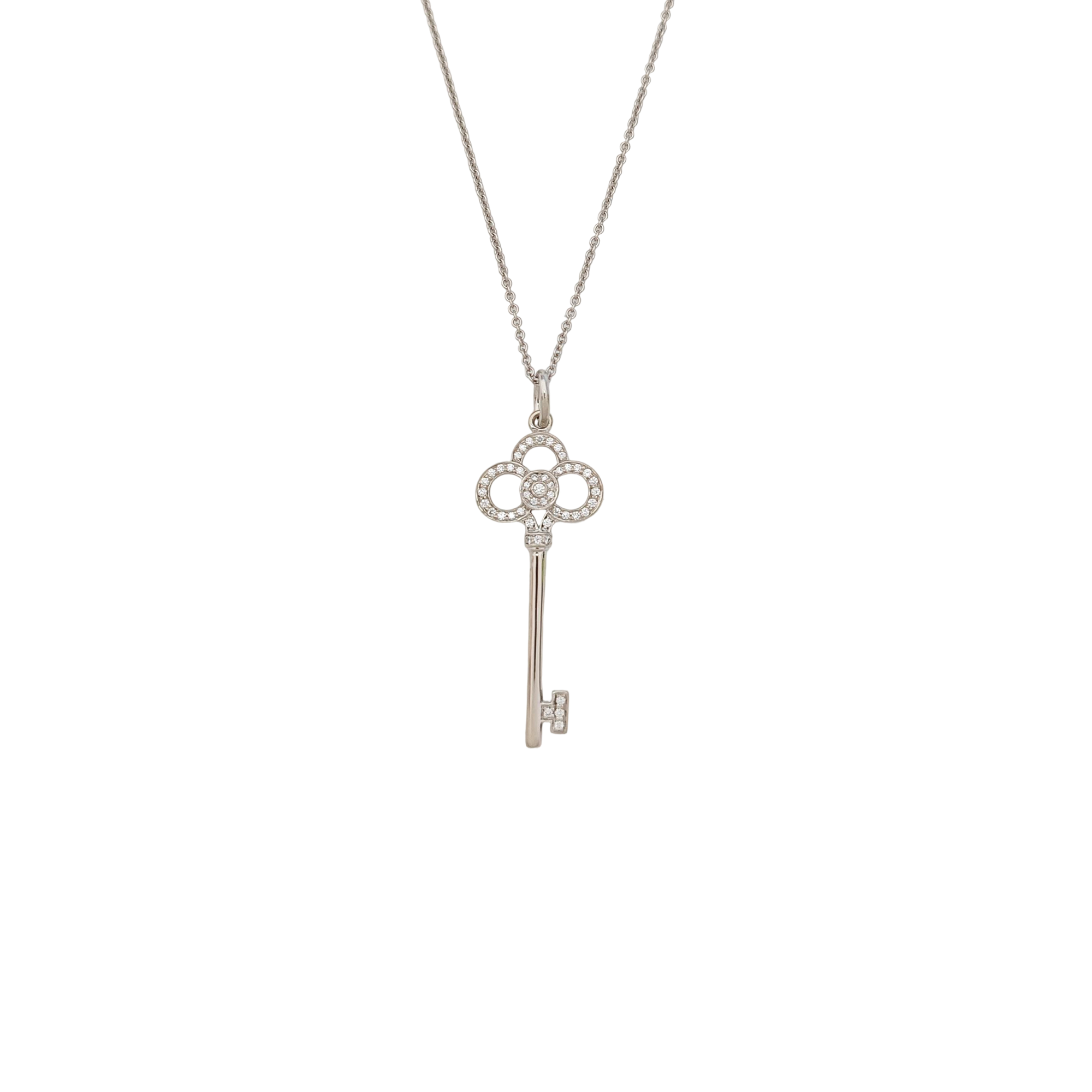 Tiffany Keys 18k White Gold Silver Necklace