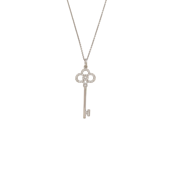 Tiffany Keys 18k White Gold Silver Necklace