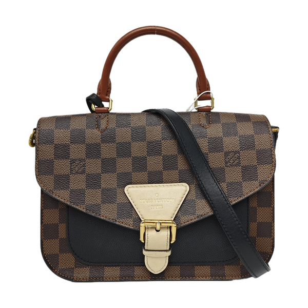BEAUMARCHAIS Damier Ebene Coated Canvas Brown