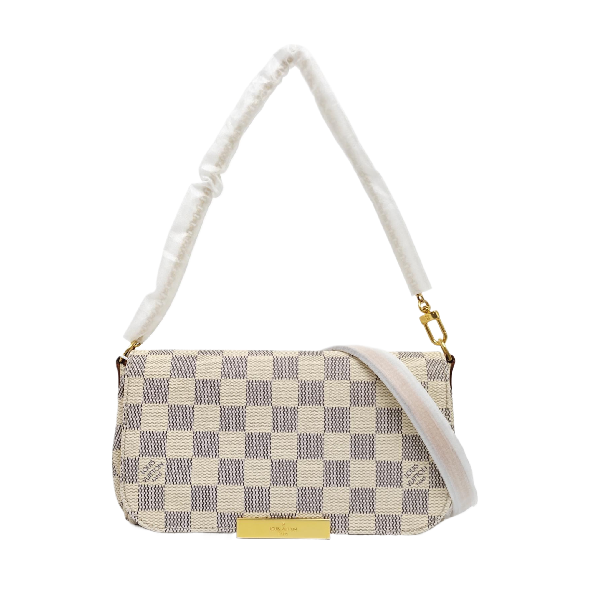 FAVORITE PM Damier Azur Coated Canvas White