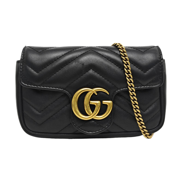 GG Marmont Mini Quilted Calfskin Black
