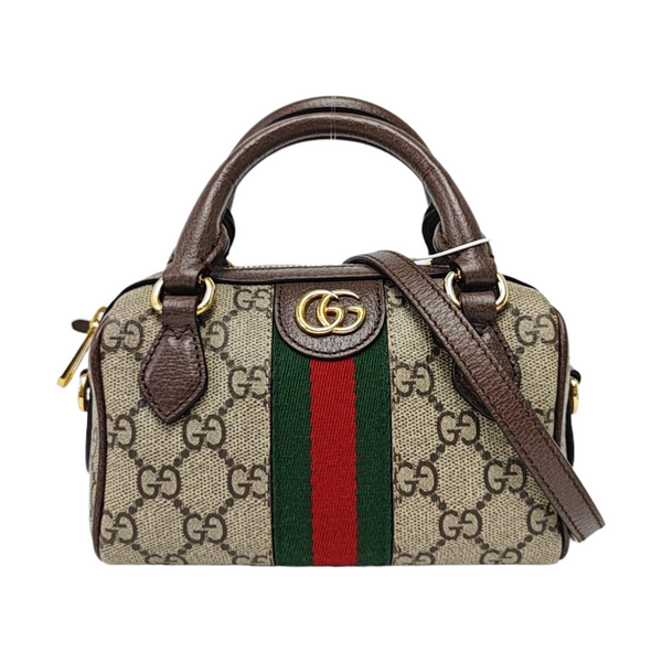 Ophidia Mini Monogram Coated Canvas Beige