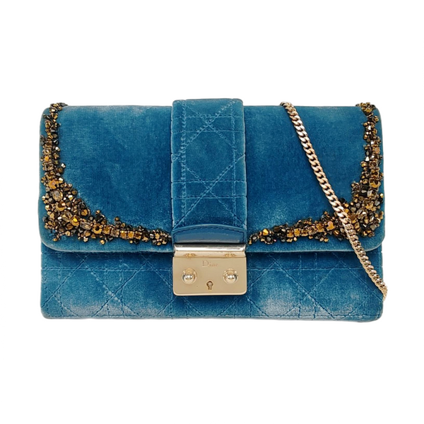Miss Dior Cannage Velvet Blue