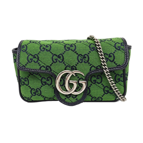GG Marmont Mini Quilted Canvas Green