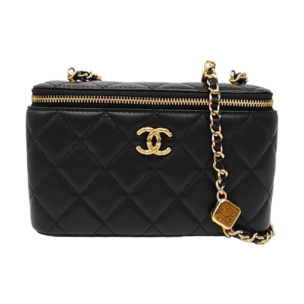 Quilted Lambskin Crossbody Bag Black