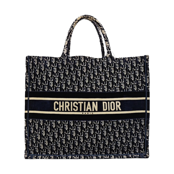 Book Tote Large Oblique Velvet Blue