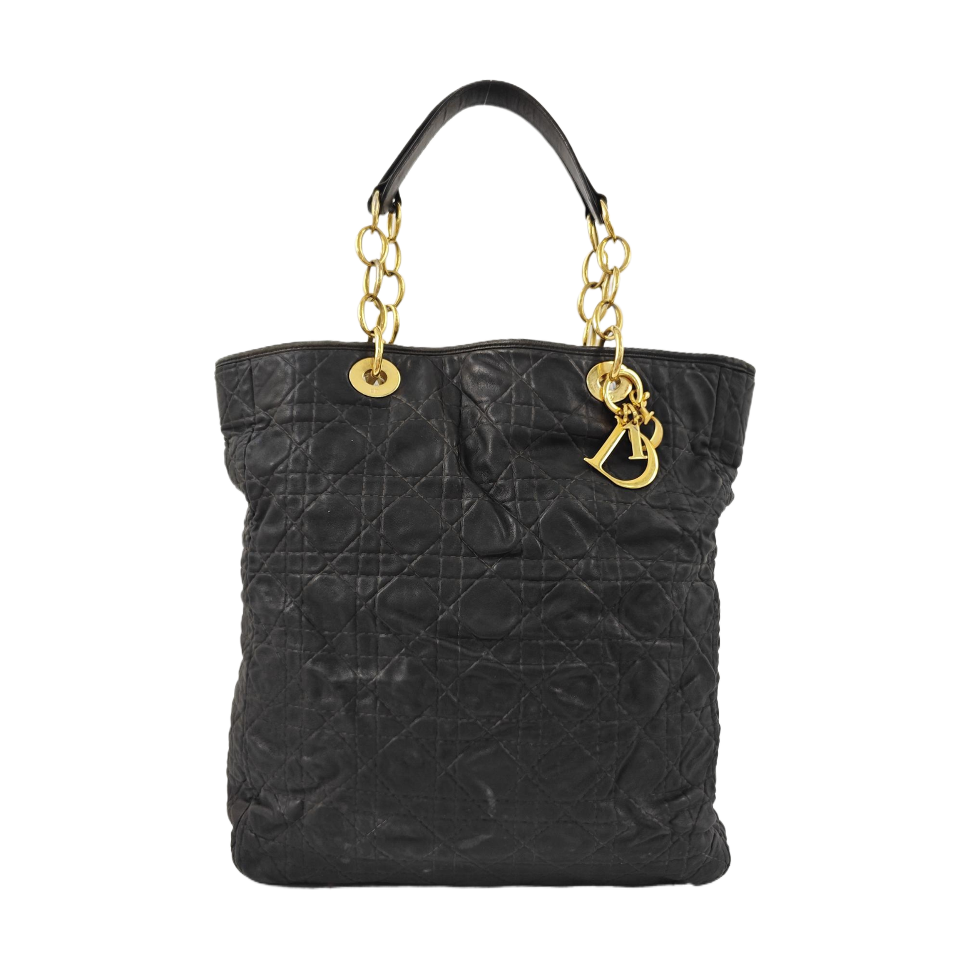 Cannage Calfskin Tote Bag Black