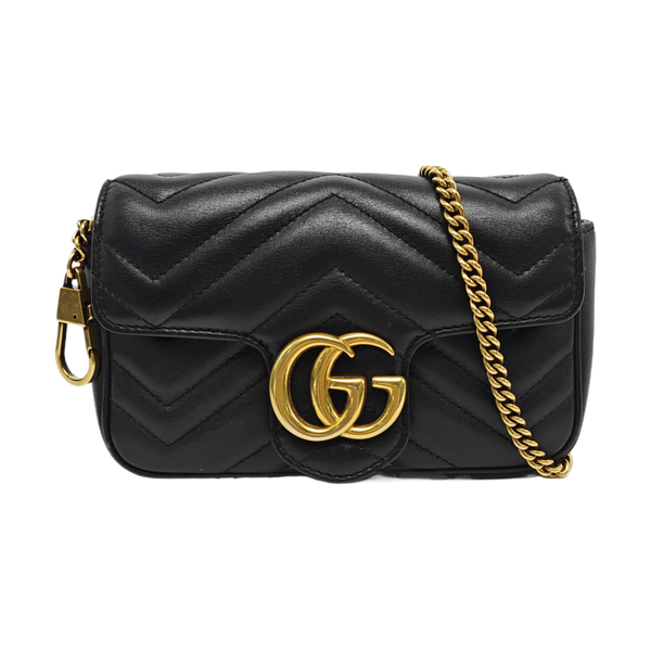GG Marmont Mini Quilted Calfskin Black