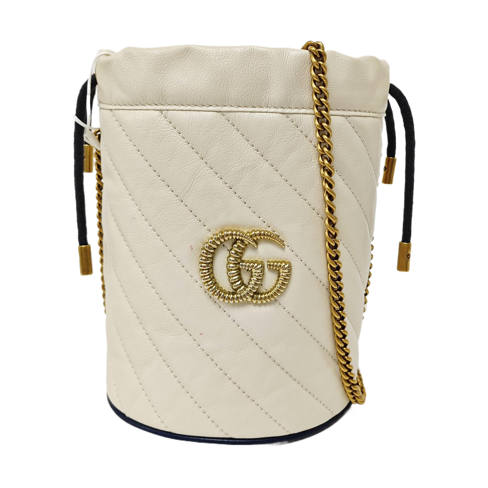 GG Marmont Mini Quilted Calfskin White