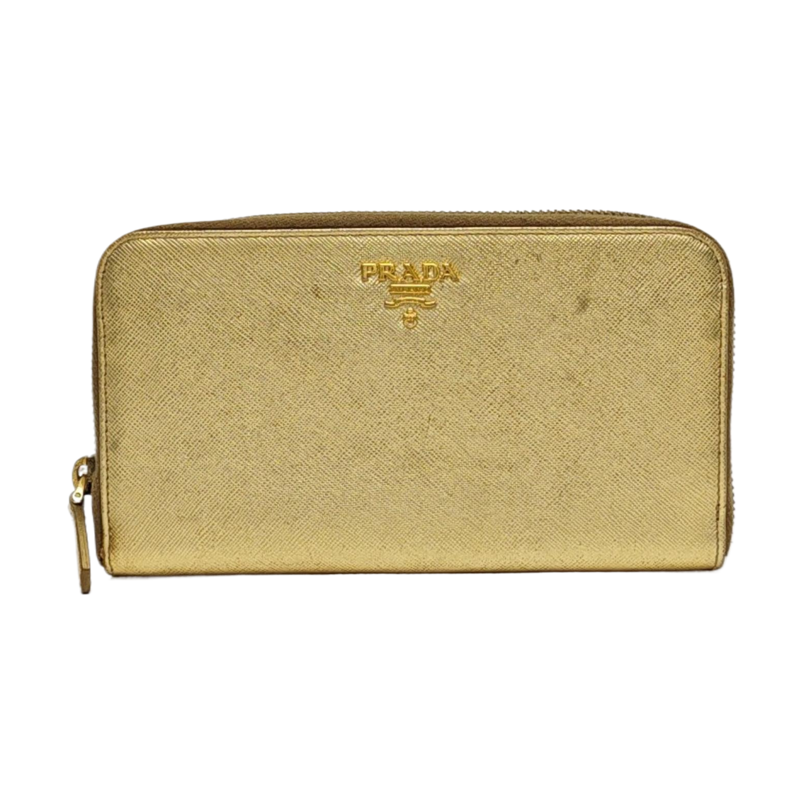 Saffiano Calfskin Wallet Gold