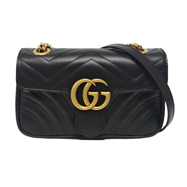GG Marmont Small Quilted Calfskin Black