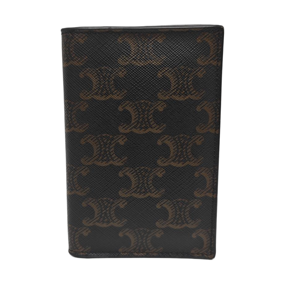 Coated Canvas Card Holder Brown