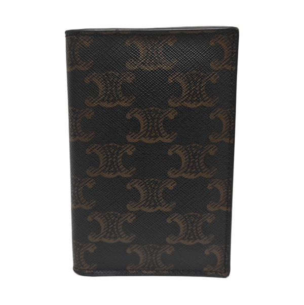 Coated Canvas Card Holder Brown