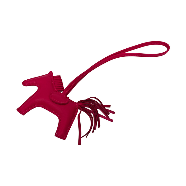 Leather Bag Charm Red