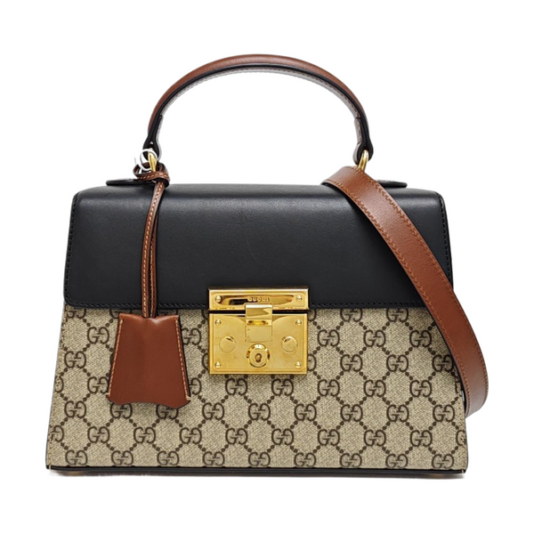 Padlock Small Monogram Coated Canvas Beige