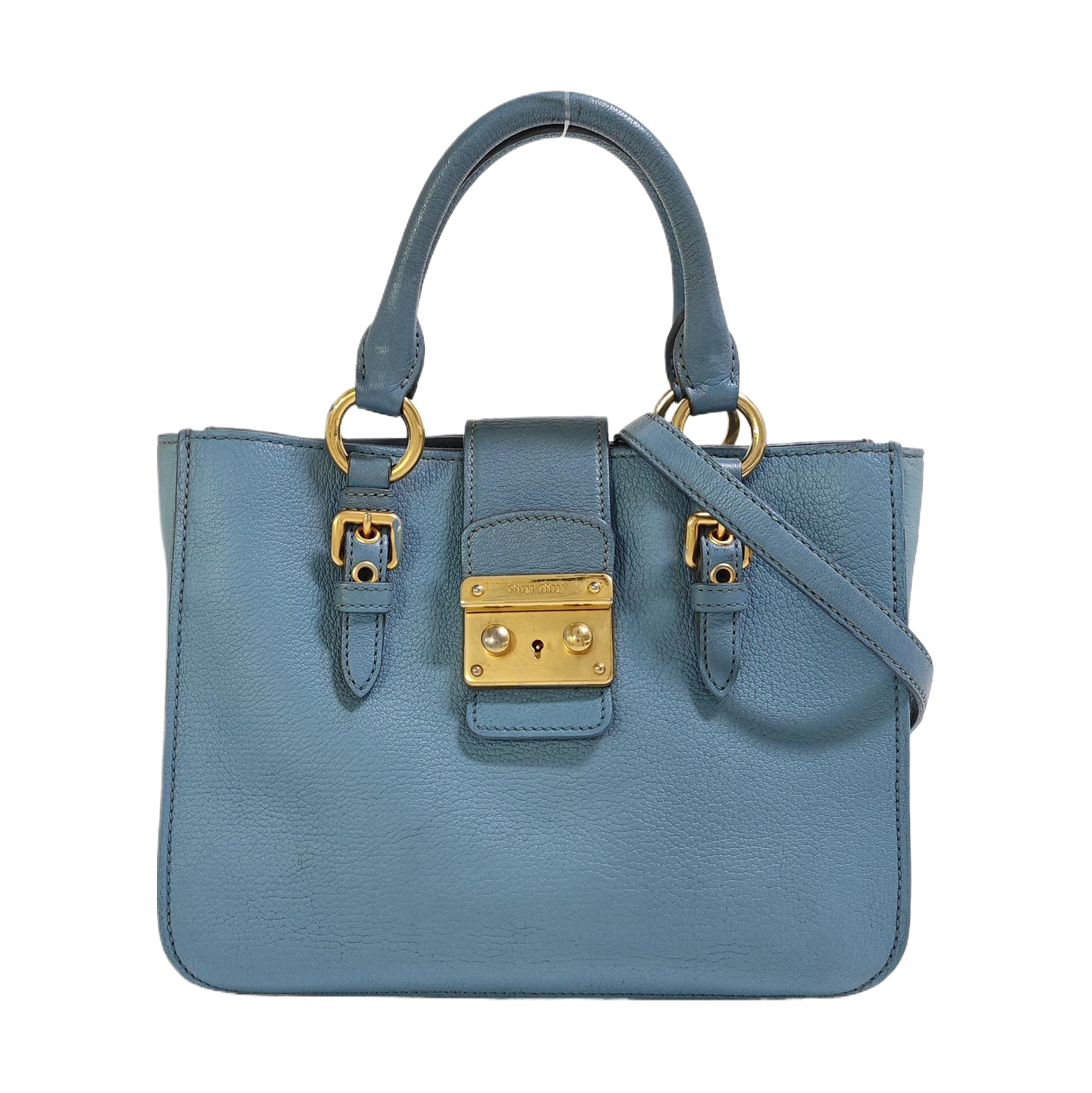 Calfskin Shoulder Bag Blue