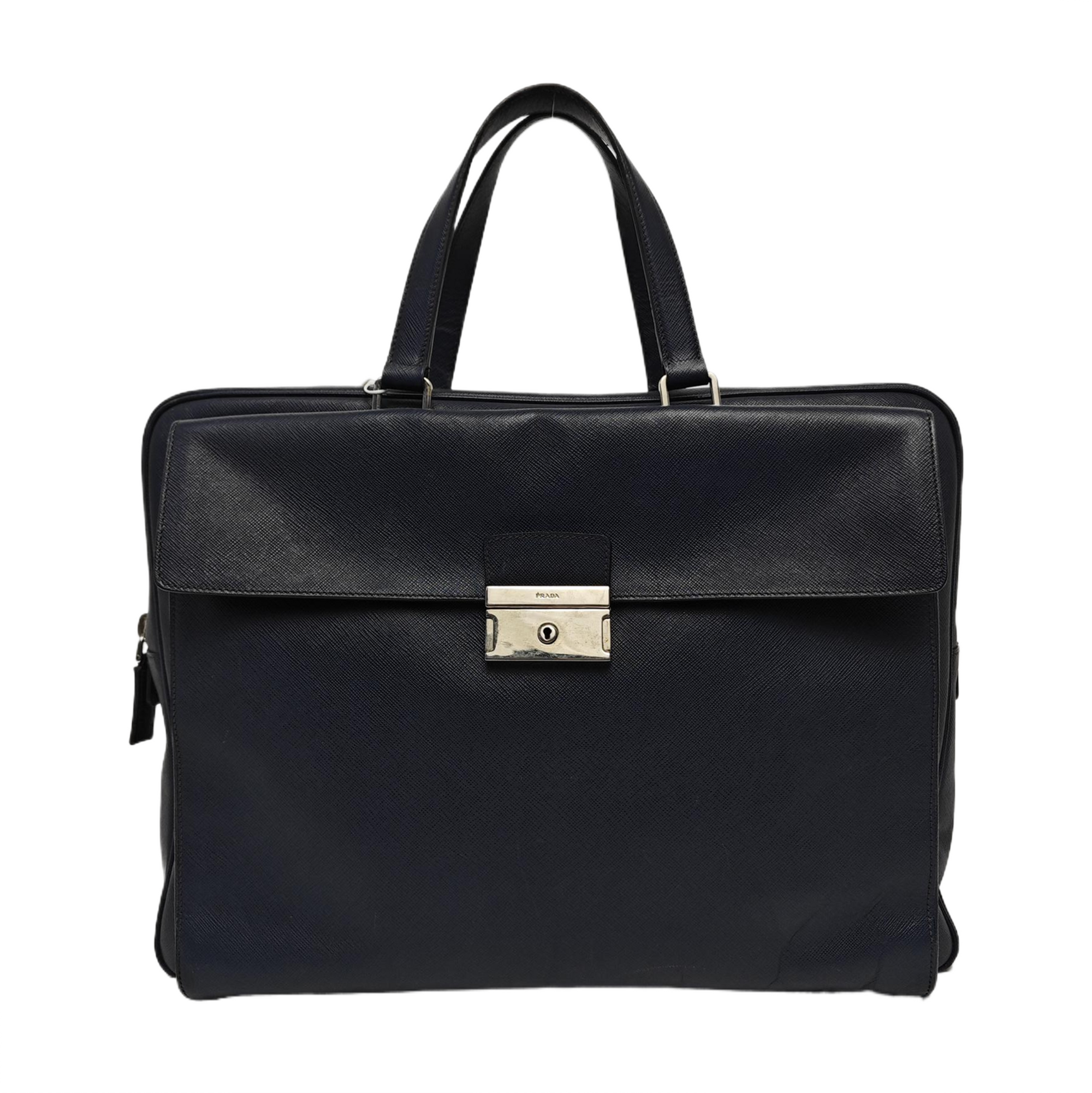 Calfskin Top Handle Bag Blue