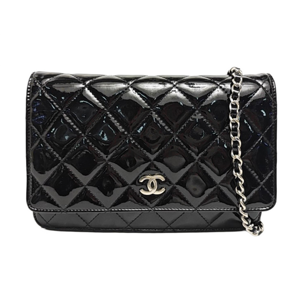 WOC Quilted Patent Leather Black
