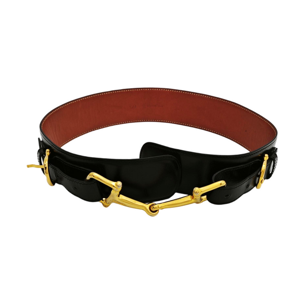 Leather Waist Cincher Black