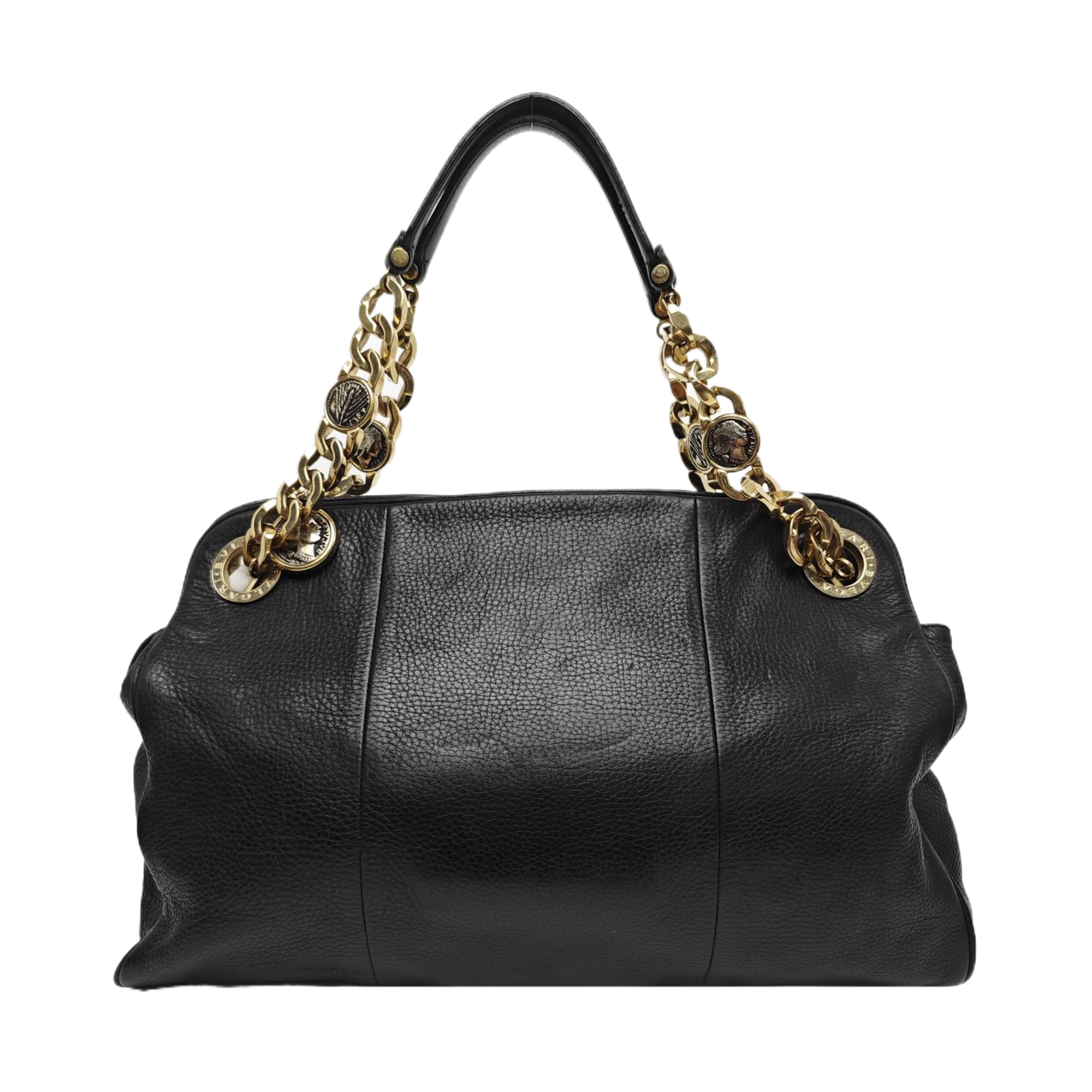 Calfskin Top Handle Bag Black