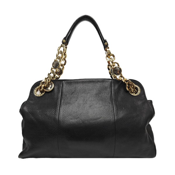 Calfskin Top Handle Bag Black