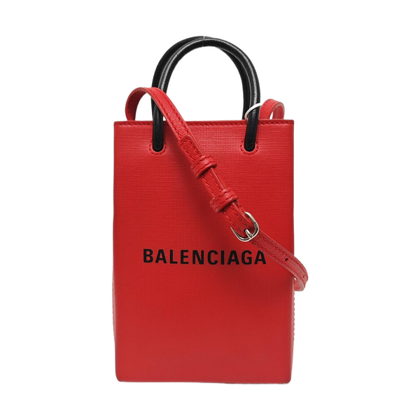 Shopping Bag Calfskin Red