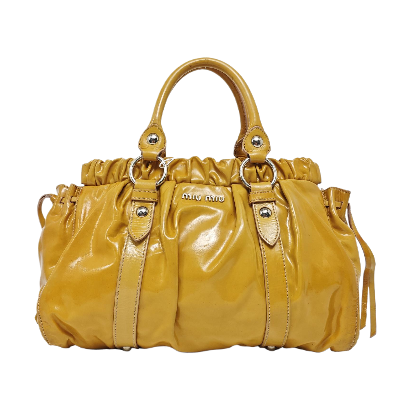 Calfskin Top Handle Bag Yellow