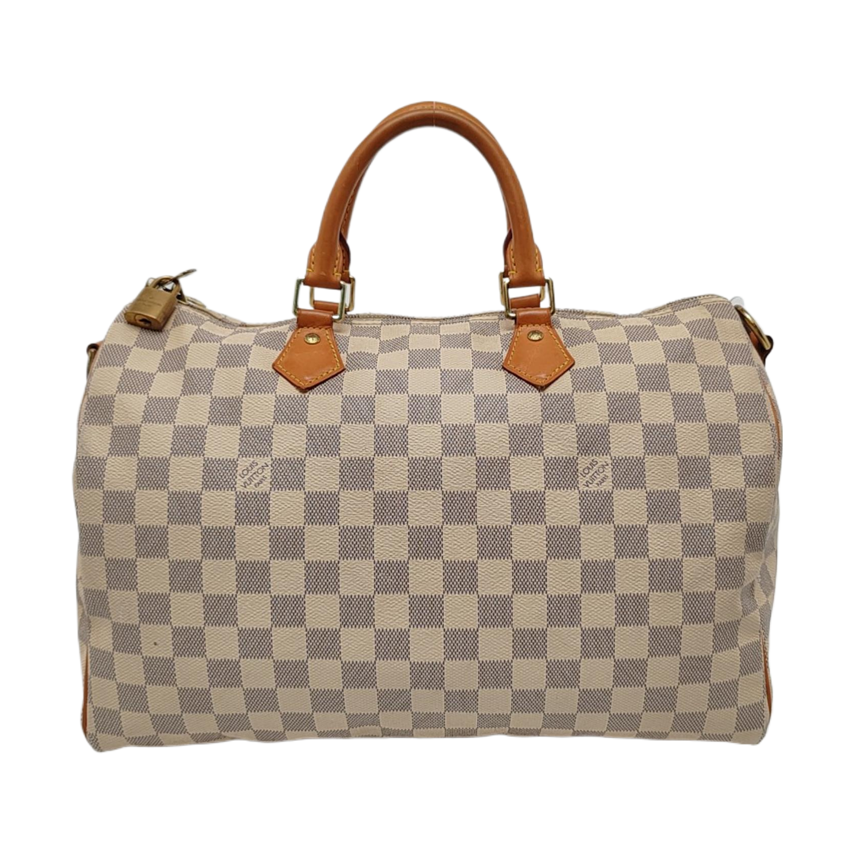Authenticated pre-owned  SPEEDY MM Coated Canvas White - Top Handle Bag at Looply