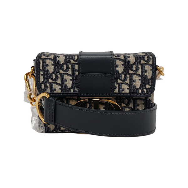 30 Montaigne Mini Oblique Canvas Blue