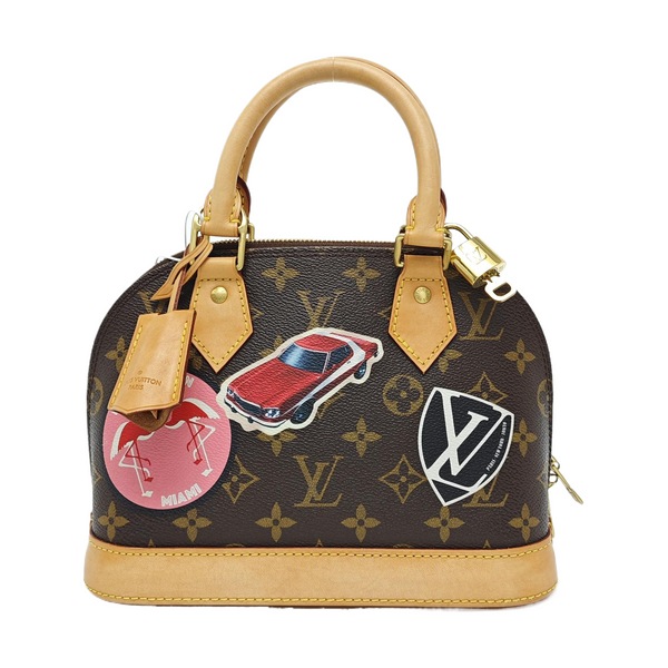 ALMA BB Monogram Coated Canvas Brown