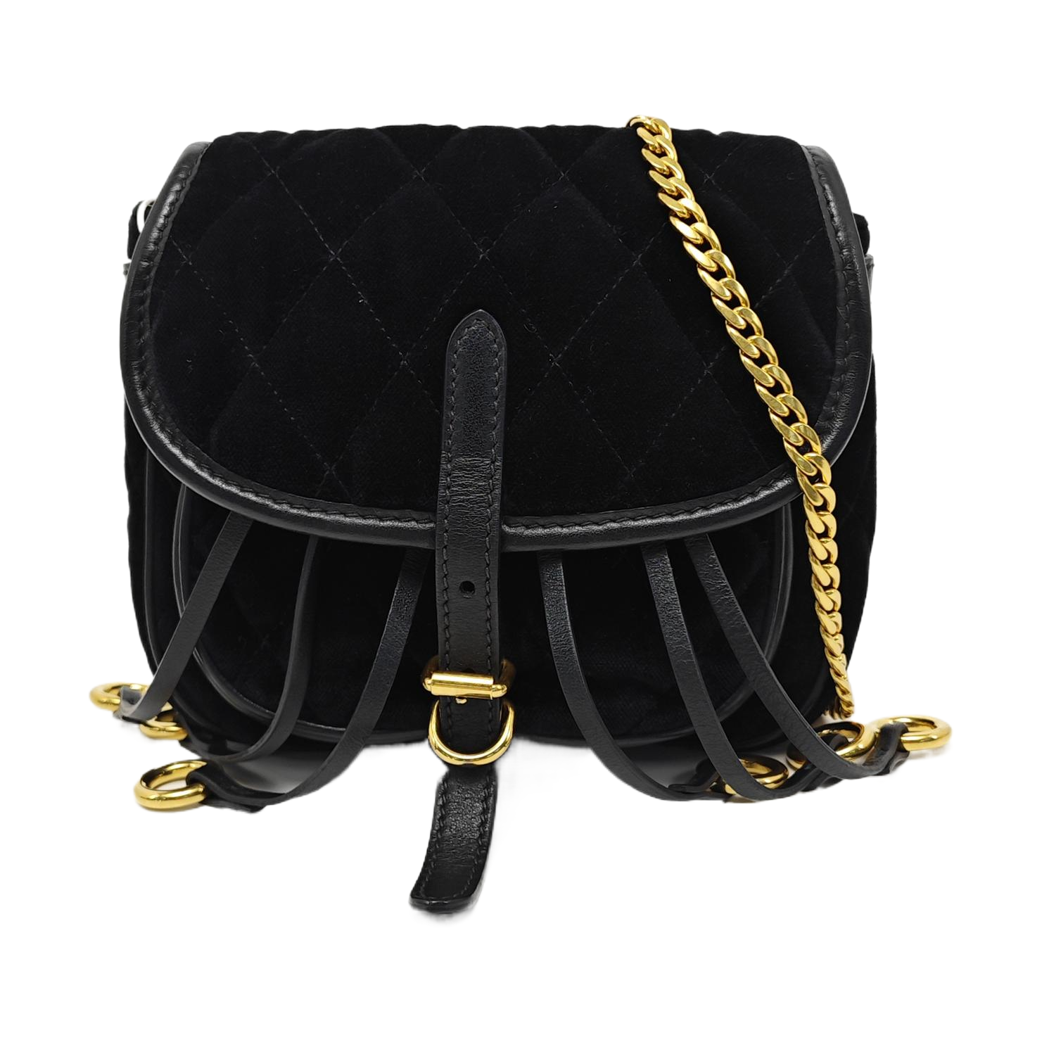 Belt Bag Quilted Velvet Black