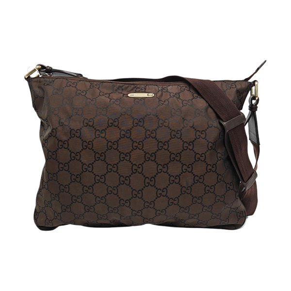 Monogram Canvas Shoulder Bag Brown