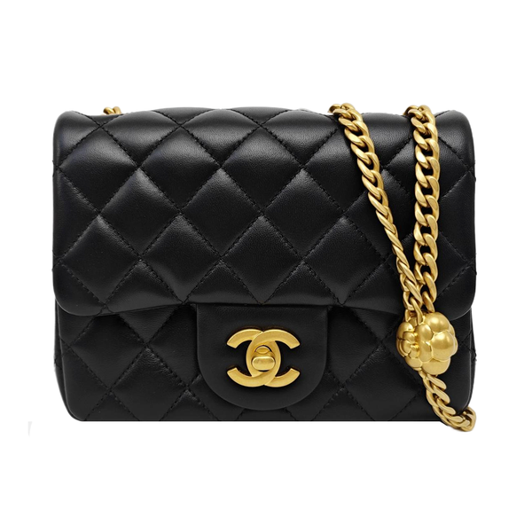 22SS Mini Quilted Lambskin Black