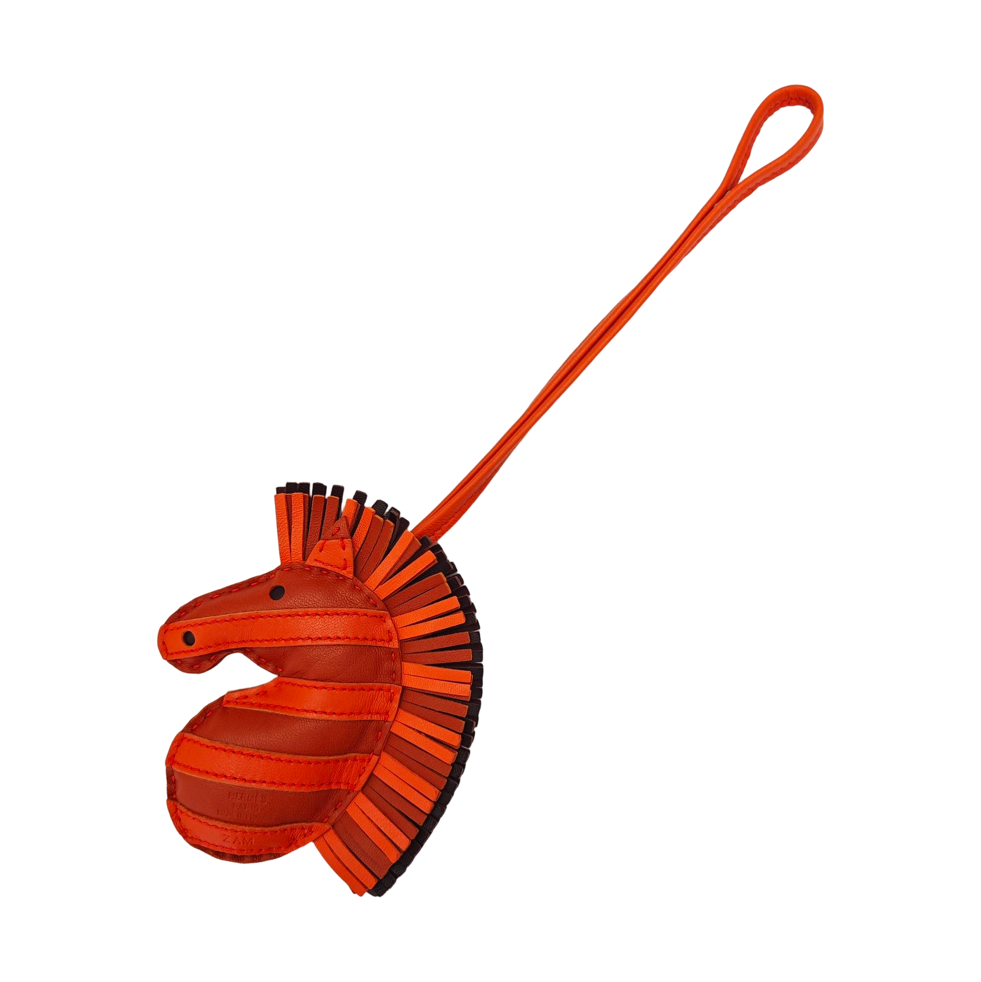 Leather Bag Charm Orange