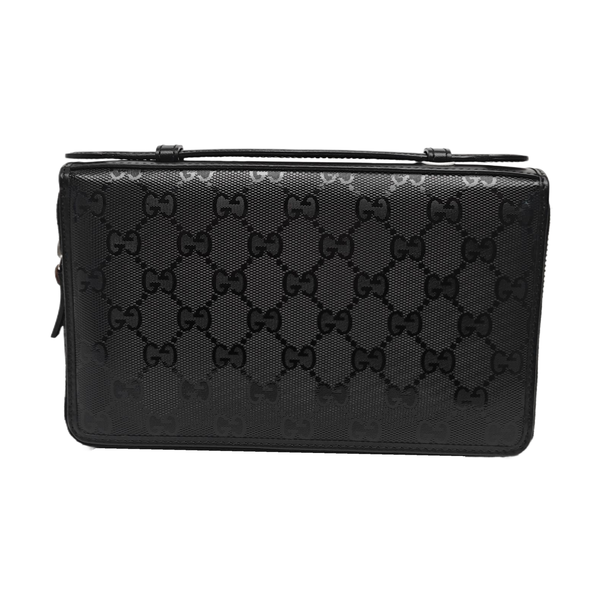Monogram Coated Canvas Clutch Black