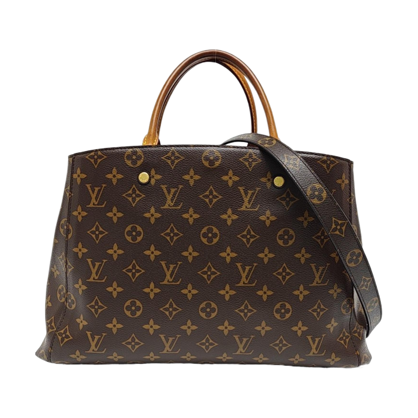 MONTAIGNE GM Monogram Coated Canvas Brown