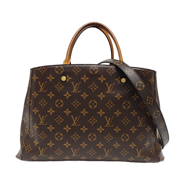 MONTAIGNE GM Monogram Coated Canvas Brown