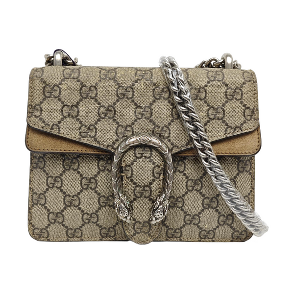 Dionysus Mini Monogram Coated Canvas Beige
