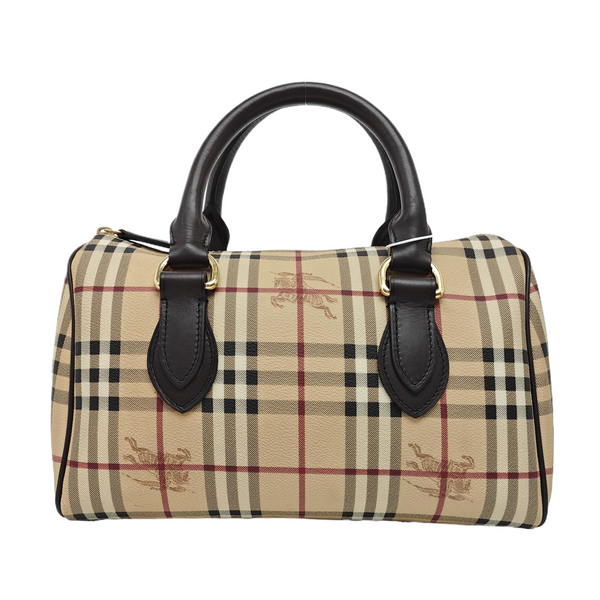 Coated Canvas Top Handle Bag Beige