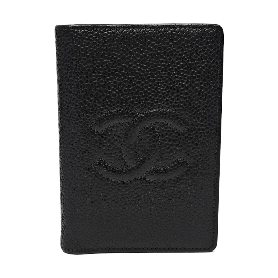 Grained Calfskin Card Holder Black
