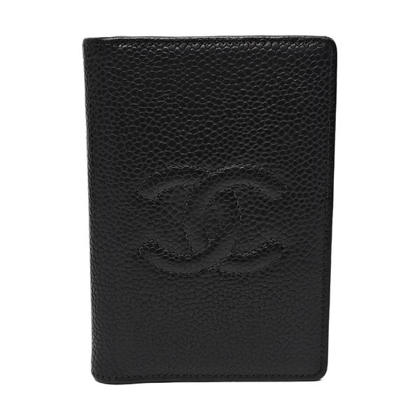 Grained Calfskin Card Holder Black