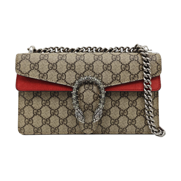 Dionysus Small Monogram Coated Canvas Beige