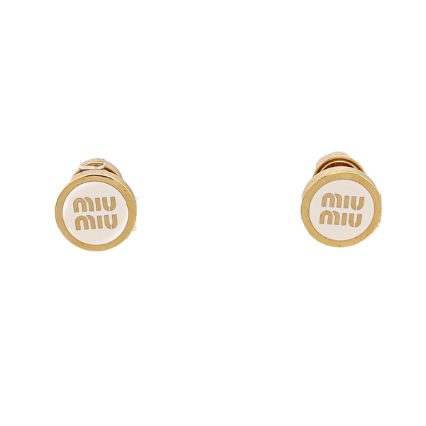 Metal White Stud Earrings