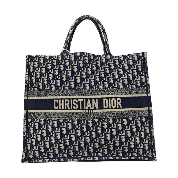 Book Tote Large Oblique Canvas Blue