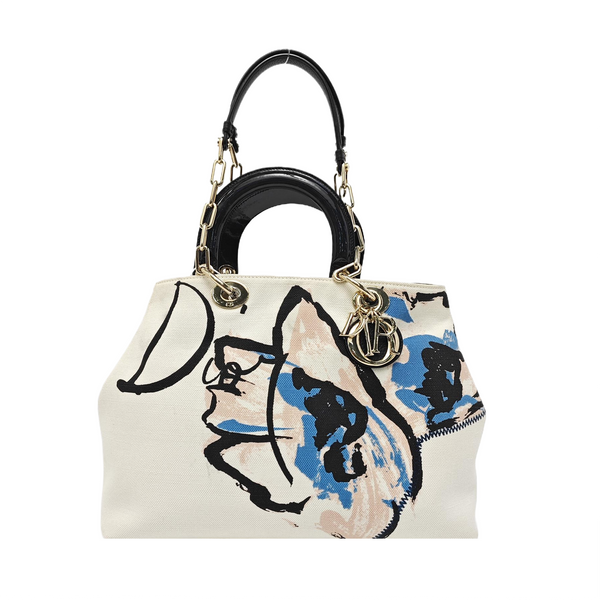 Lady Dior Large Canvas White