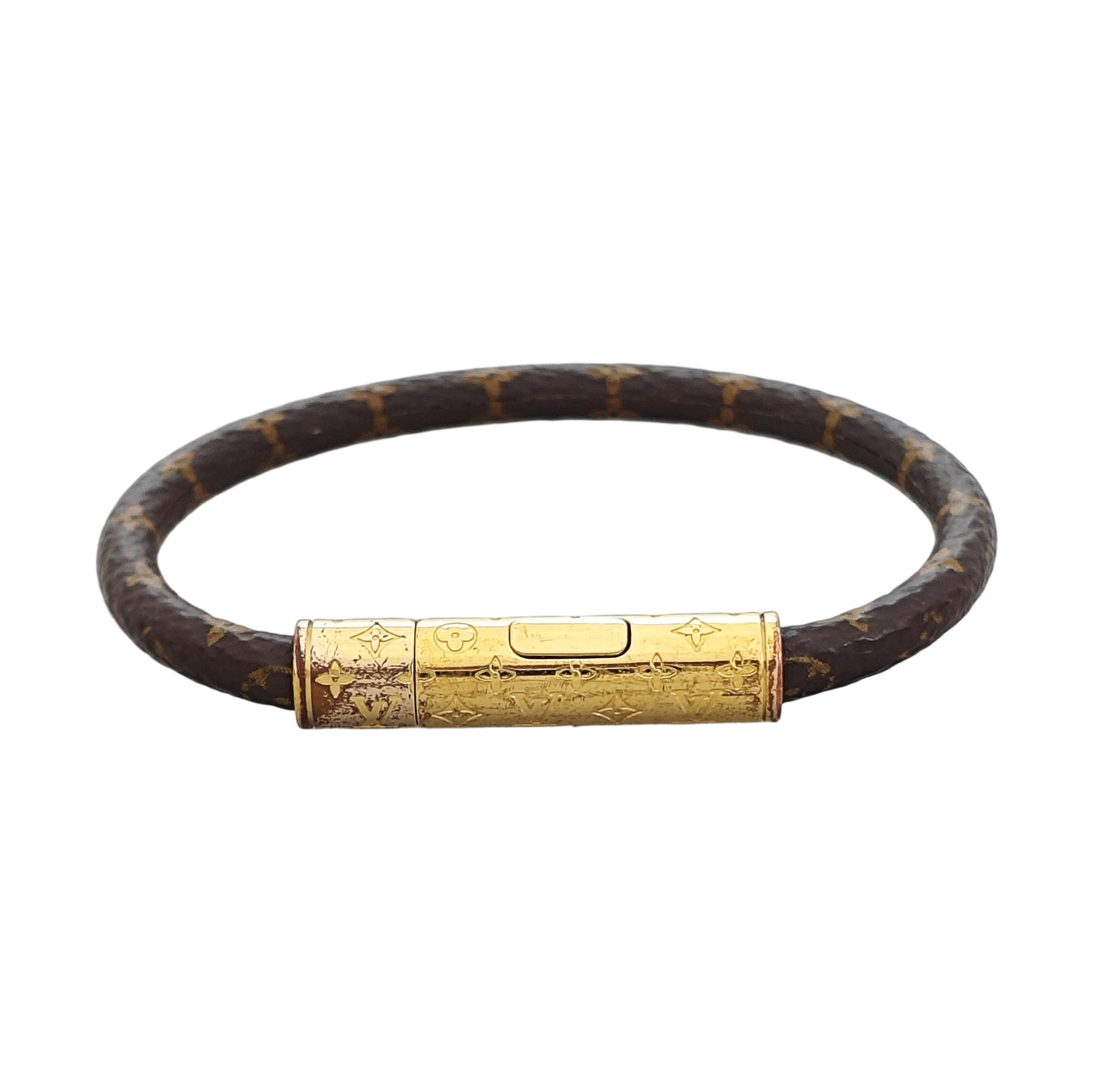 CONFIDENTIEL Coated Canvas Brown Bangle