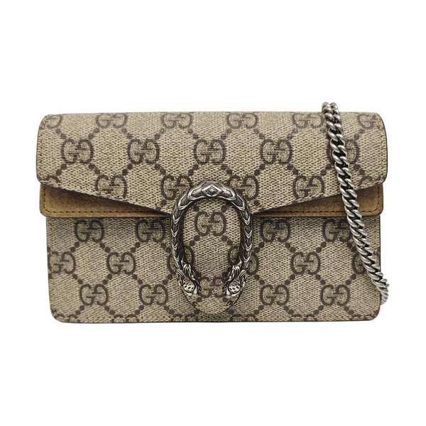 Dionysus Super Mini Monogram Coated Canvas Beige