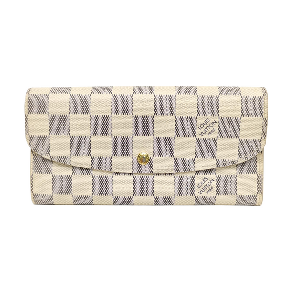 EMILIE Damier Azur Coated Canvas White Wallet