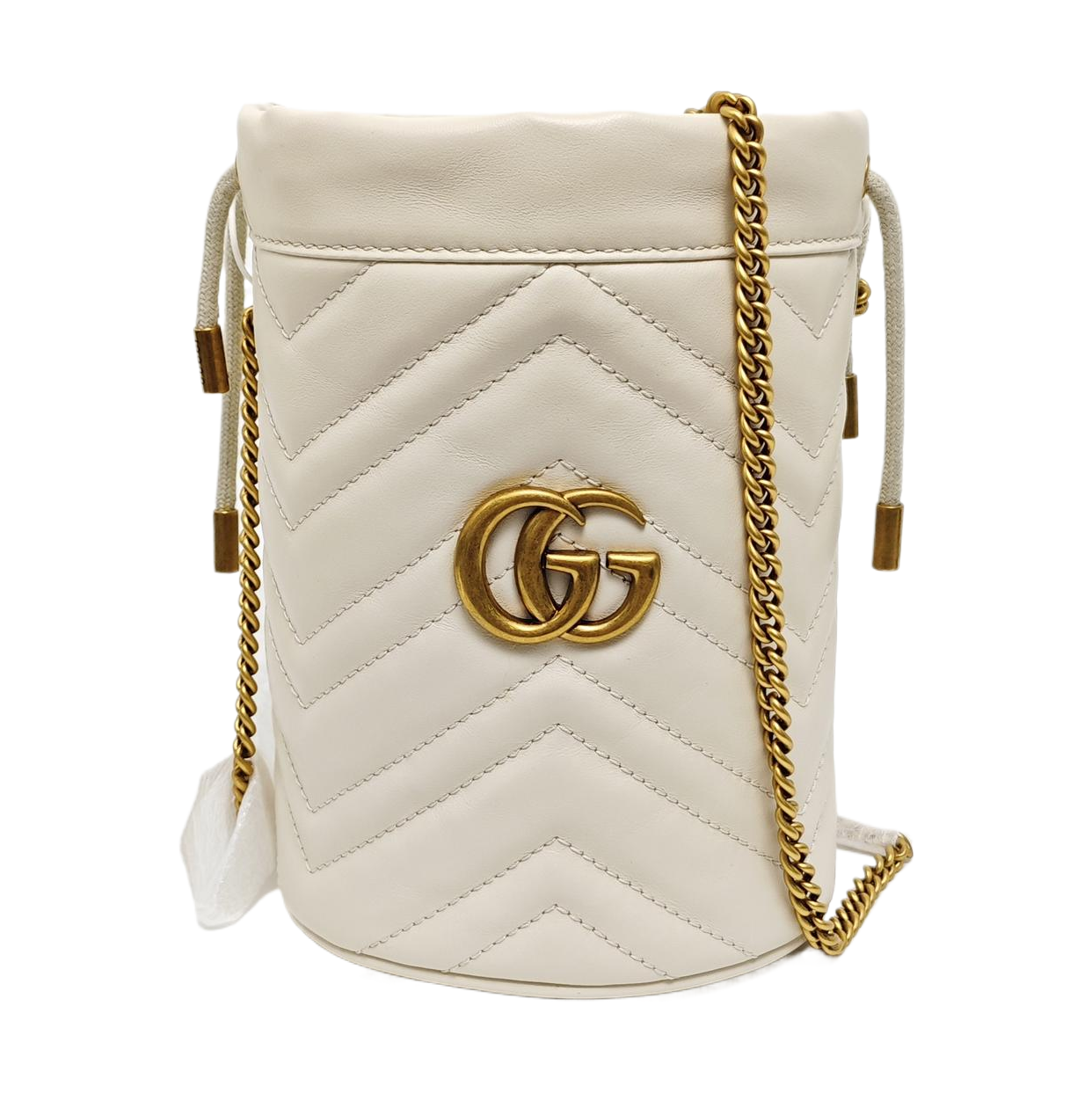 GG Marmont Mini Quilted Calfskin White