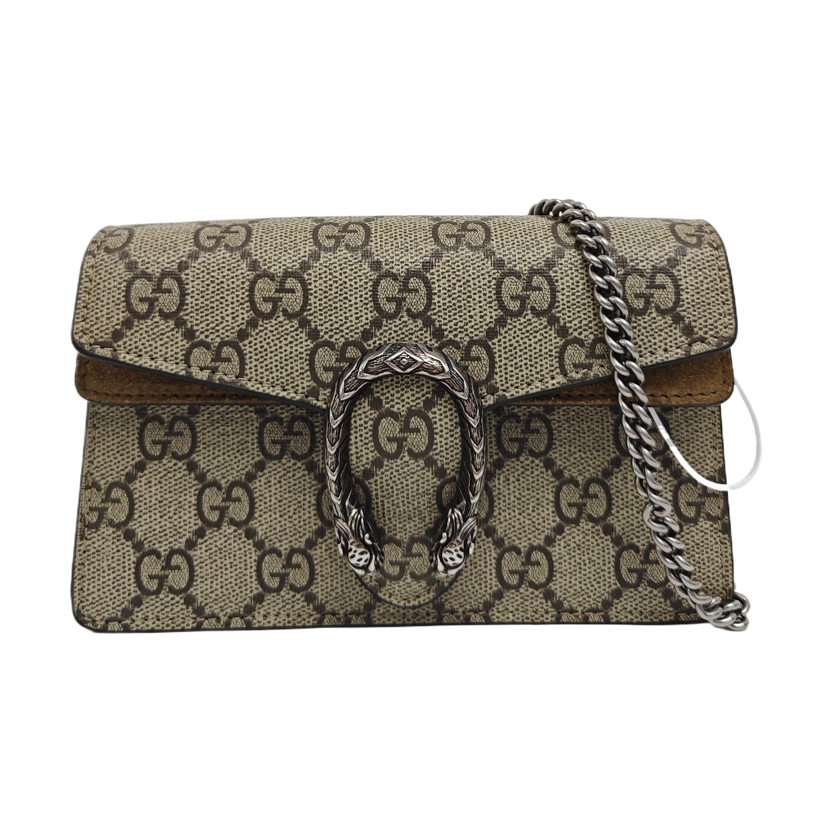 Dionysus Super Mini Monogram Coated Canvas Beige